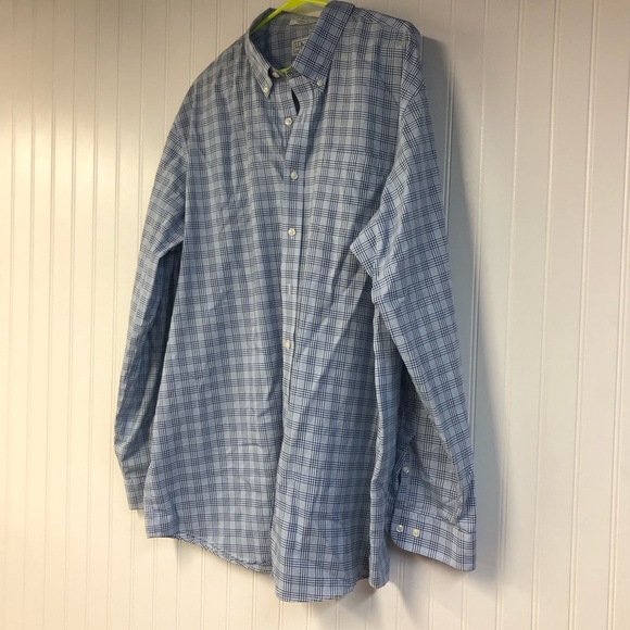 LL Bean Classic Blue Checkered Men's Button Down Long Sleeve Shirt XXL Tall - Picture 2 of 4